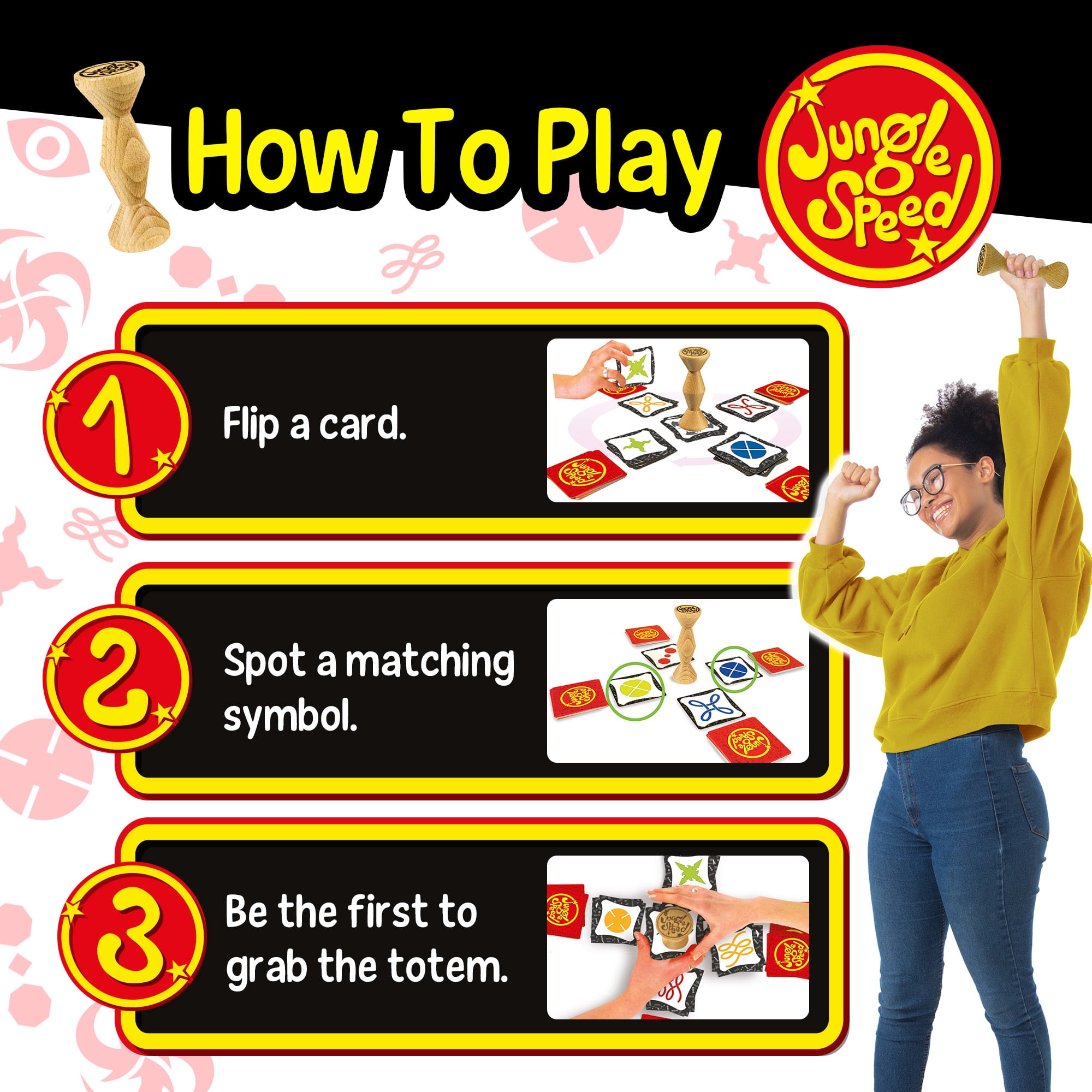 Foxmind Games: Jungle Speed - Eco Edition - Match Cards & Grab The Totem First, Family Game Night Of Observation & Reflexes, Kids 7+, 2-10 Players
