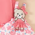thumbnail image 5 of Baby Girl Summer Outfits Set Top Love Print Bow Bear Embroidered Strap Skirt Girls Set Hair Band 3 6 9 12 Months Newborn Baby Clothes For Girls, 5 of 6