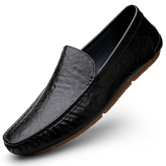 Men's Casual Loafers Slip On Leather Shoes Lightweight Driving Shoes Moccasins Classic Penny Loafer Flats Boat Shoes Outdoor Walking Shoes