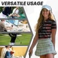 thumbnail image 5 of Aplkyhs Women's Golf Shirt and Sun Visor Hat Set Black American Flag Soft Comfortable Breathable Fabric Quick Dry Short Sleeve Collared Tank Adjustable UV Sun Hat for Golf Tennis, 5 of 7