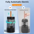 thumbnail image 2 of JY-024 Electric Pencil Sharpener with 1800mAh Rechargeable Battery - Auto Stop &, 3 Sharpening Modes (Coarse/Medium/Fine) - Fits 6-8mm Hexagonal/Triangular/Round Pencils, 400ml Large Capacity,, 2 of 6