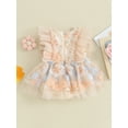thumbnail image 4 of Suealasg Newborn Baby Girl Outfits Butterfly Ruffle Lace Romper Jumpsuit Bodysuit 1st Birthday Photoshoot Dress Summer Clothes, 4 of 9