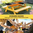 thumbnail image 6 of Orange Black Table Cloths for 5 Foot Rectangle Tables, Farmhouse Striped Modern Abstract Art Patio Waterproof Elastic Fitted Tablecloths, Washable Rectangular Table Cover for Camping, 6 of 8