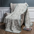 thumbnail image 5 of Ntbay 3 Layers Cotton Muslin King Bed Blanket, Super Soft Breathable Thermal Yarn Dyed Quilt for Adults, Perfect Lightweight Blanket for Couch Sofa Bed All Seasons, 106"x92", Paisley, 5 of 5