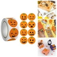 thumbnail image 4 of BNNG 500 PCS Halloween Pumpkin Stickers, 2024 New Halloween Roll Stickers, Adorable Sticky Round Circle Face Stickers for Halloween Party Decorations for Envelope Seals Halloween Gathering Decorations, 4 of 4