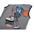 thumbnail image 3 of Beezizac Little & Big Boys Pajamas Gray Basketball Cozy 2-Piece Tank Top & Shorts Sleeve Cool Kid PJ Set Size 12, 3 of 7