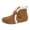 Brown, variant on Ankle Boots for Women Round Toe Booties Flat Sole Furry Lined Buckle Strap Non Slip Winter Warm