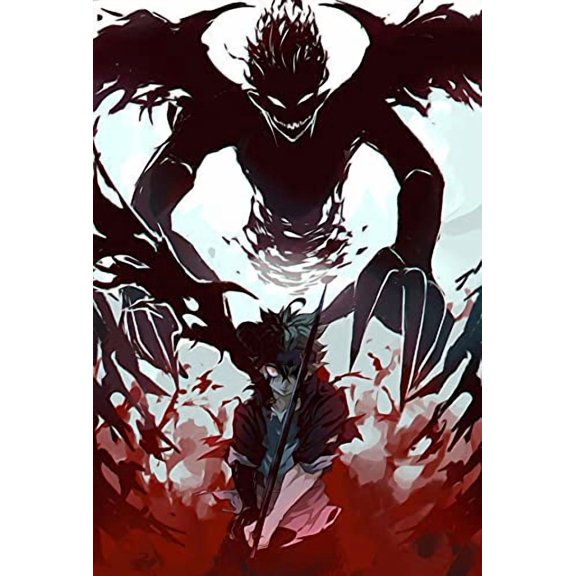 Black Clover Canvas Poster Unframed Demon & Asta R Black Anime Poster (12x18 Unframed)