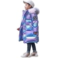 thumbnail image 5 of Kid Girls Hooded Parka Puffer Down Jacket Coat Thick Winter Parka Mid Long Down Puffer Padded Jacket 6-16 Years, 5 of 5