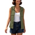 thumbnail image 2 of Chiccall Women Lightweight Quick‑Dry Hooded Sleeveless Vest, Zip‑Up Outdoor Casual Sleeveless Gilet With Functional Pockets, 2 of 10
