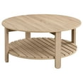 thumbnail image 3 of 35.5" Natural Wood Coffee Table - Round Engineered Wood Table with Lower Shelf (35.5"W X 35.5"D X 16.5"H) Five, 3 of 7