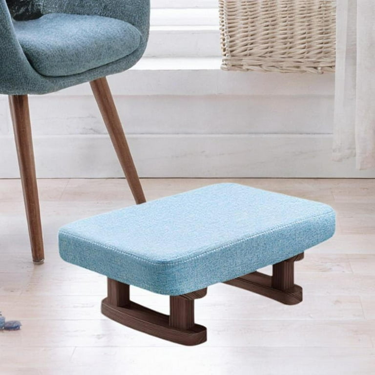LOVIVER Foot Rest with Wooden Legs Small Ottoman Minimalist Comfortable Padded Foot Stool Rectangle Step Stool for Hallway Dorm Blue Walmart
