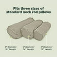 thumbnail image 6 of Hemp Fabric 4x12" Neck Roll Pillowcase - Soft Washable Neck Pillow Cover - Made in USA, Natural, 6 of 9