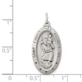 thumbnail image 2 of 925 Sterling Silver Solid Satin Back Artisan Oxidized Engravable (back only) St. Christopher Medal Charm Pendant Necklac, 2 of 2