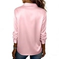 thumbnail image 4 of Satin Blouse For Women Button Down Shirt With Long Sleeves And Collared Neck For Office Outfits And Elegant Evening Style, 4 of 4