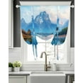 thumbnail image 5 of Blue Mountain Tie Up Curtains for Window, Thermal Insulated Balloon Shade Adjustable Rod Pocket Curtains Valance Panels for Kitchen Bathroom Cafe 42 x 54 Forest Modern Art Pastoral, 5 of 6