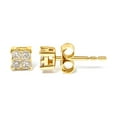 thumbnail image 3 of 10K Yellow Gold 0.25ct TDW Princess Diamond Stud Earring (J-K, I1-I2), 3 of 7