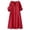 Red, variant on Ygbgbb Women's Summer Cotton Linen Blend V-Neck Half Sleeve Dress Casual Button Front Midi Sundress with Side Pockets Navy L