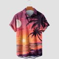 thumbnail image 3 of Gaecuw Hawaiian Tee Shirts for Women Short Sleeve Shirts Button down Tops Floral Print Blouses Summer Tees Lapel Neck T Shirts Beachwear Tropical Vacation Outfits Resort Wear L, 3 of 4