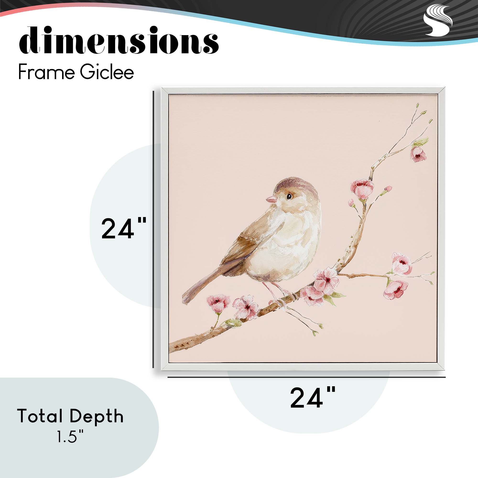 Sweet Brown Bird Perched White Framed Giclee Art, design by Lisa Wehmeyer