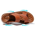 thumbnail image 2 of dmqupv Mens Sandals Slides Memory Foam Slippers Sandals Dual Use Shoes Men Sandals Leather with Straps Sandal Brown 10, 2 of 4