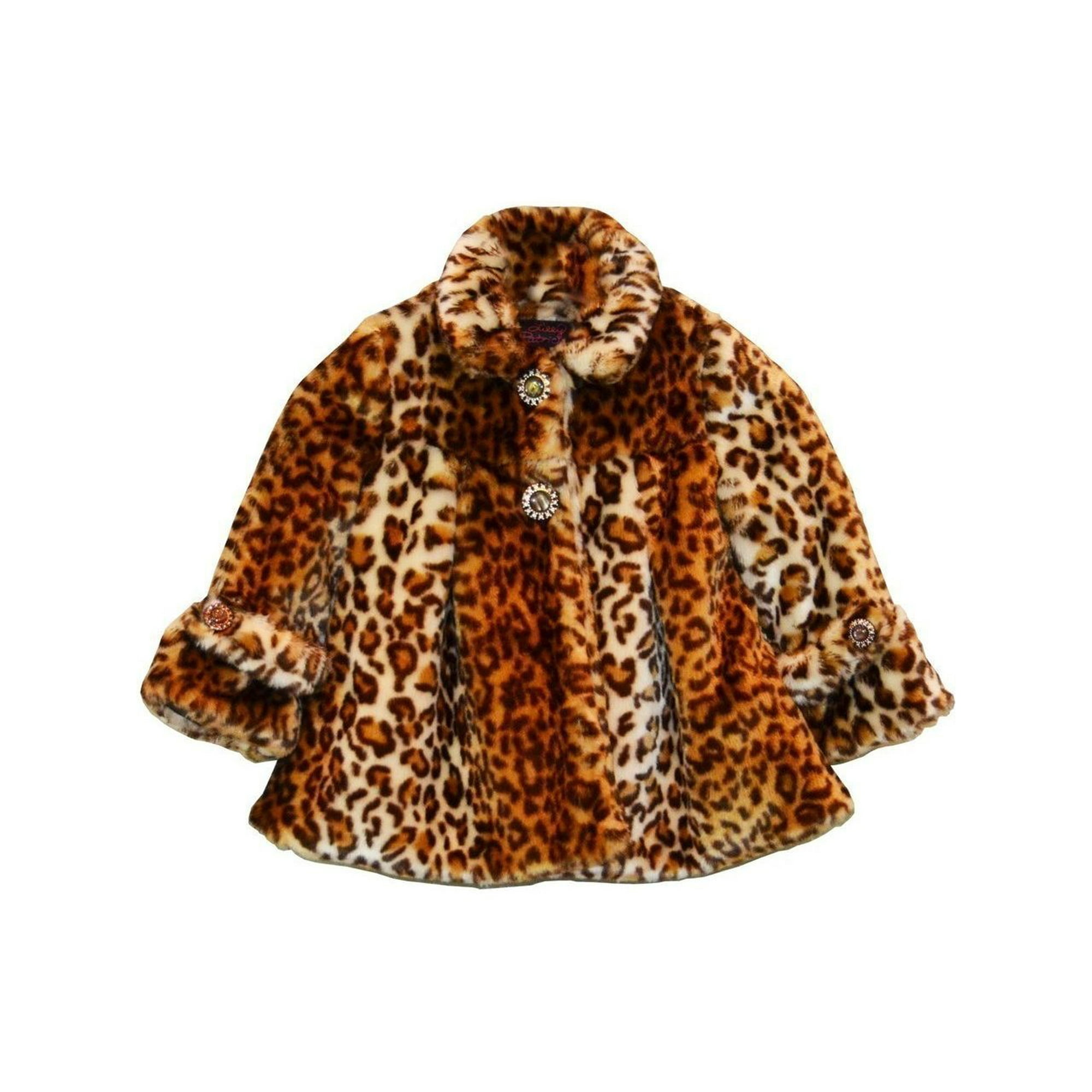 Little Girls Brown Leopard Faux Fur Coat 3T 4T Walmart