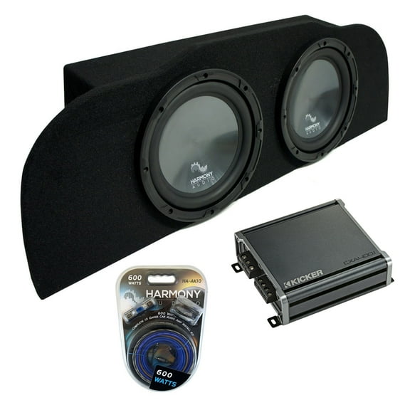 03-15 Fits Infiniti G35 Coupe Harmony R104 Subwoofer Dual 10" Sub Box & CXA400.1