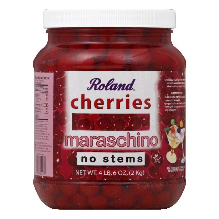 Roland No Stems Maraschino Cherries, 0.5 GA (Pack of 6) by