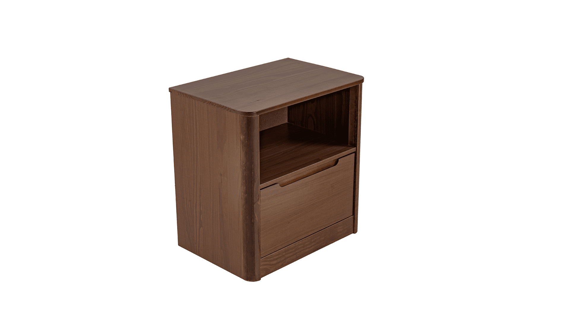 Kirsty Solid Wood 1 Drawer Nightstand Brown - for Adults and Teens