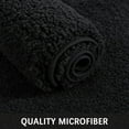 thumbnail image 3 of Smiry Microfiber U-Shaped Toilet Rugs, Shaggy Soft and Absorbent Contour Rugs, 24"x20" Non Slip Toilet Carpets for Bathroom, Black, 3 of 6