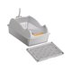 thumbnail image 4 of Caja de arena abierta Bandeja de arena para mascotas con parte superior abierta Entrada baja Gran capacidad Portátil para gatos Gris claro con tapete, 4 of 9