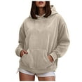 thumbnail image 5 of Kaprioy Womens Oversized Acid Wash Hoodie Unisex Heavyweight Cotton Hoodies Fleece Vintage Washed Sweatshirt Fall Fashion Clothes Beige, XL, 5 of 6