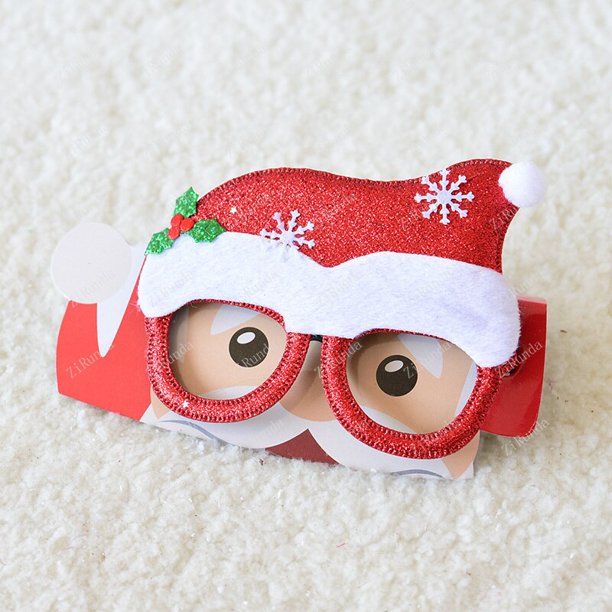 Decoración navideña para adultos y niños, gafas de juguete con purpurina de dibujos animados, astas de árbol de Navidad, accesorios de decoración
