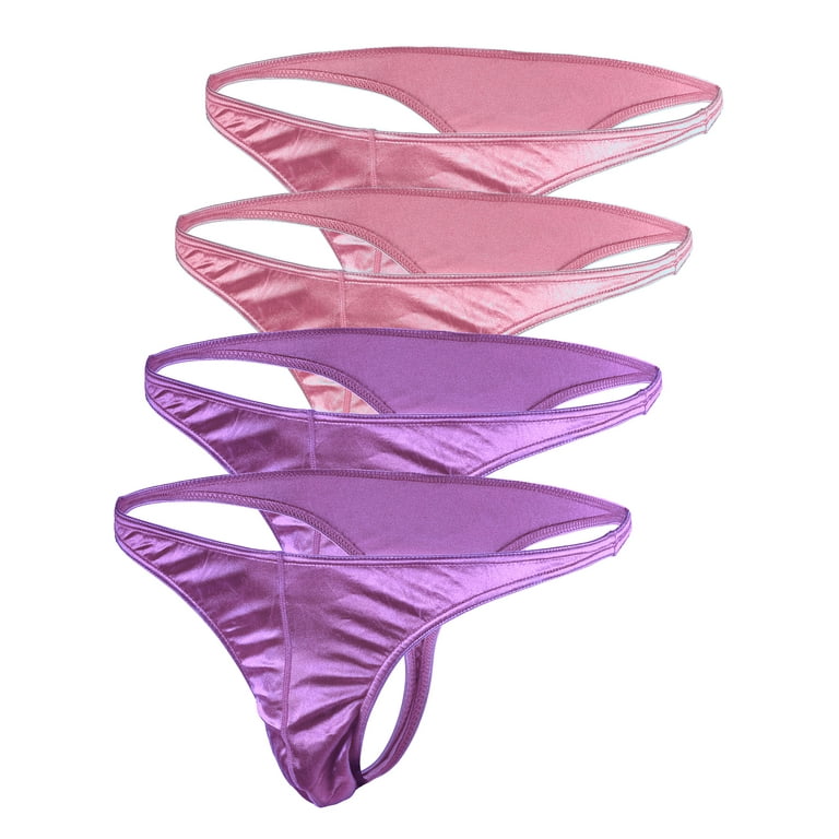 Men's Underwear Satin Silky Sexy Thong Small to Plus Sizes Multi-Pack