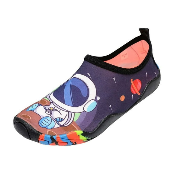 IUJSOY Kids Water Shoes Boys Girls Cartoon Barefoot Quick Dry Non-Slip Aqua Socks for Beach Pool
