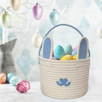 Mgcok Easter Bunny Basket Long Ears Bunny Storage Basket Tote Bag Easter Eggs Storage Basket Kids Gift Storage Tote Bag