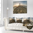 thumbnail image 3 of Designart Lighthouse Windmill Stawa Mlyny - Seascape Throw Pillow - 16x16, 3 of 5