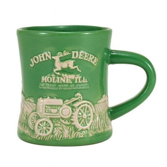 John Deere Stoneware Green Ceramic Model D Mug, 12 ounces