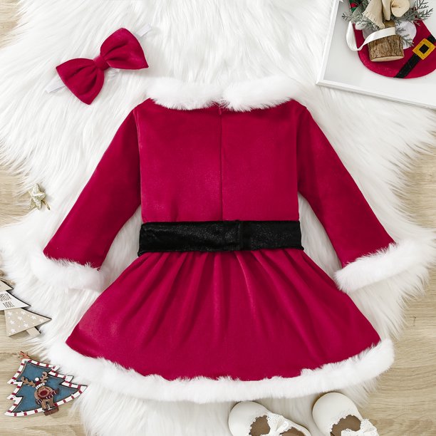 YOUSNH Costume de Noël pour Bébé Filles Manches Longues Robe
