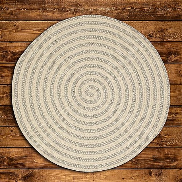 Colonial Mills Rug OL23R096X096 8 x 8 ft. Woodland All-Natural Round Braided Rug Light Gray