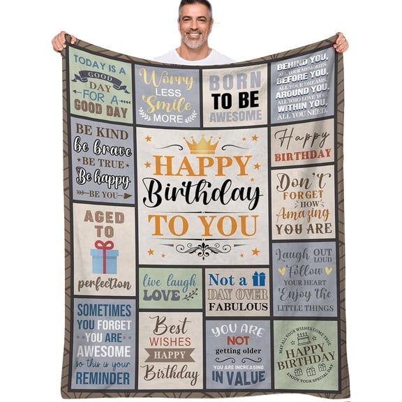 Birthday Gifts for Men Unique, Mens Birthday Gift Ideas, Cool Men Birthday Gifts, Birthday Gifts Throw Blanket for Dad/Boyfriend/Him, Gifts for Dads Birthday (60" X 50")