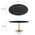 thumbnail image 6 of Modway Lippa 60" Oval Artificial Marble Dining Table in Gold Black, 6 of 8