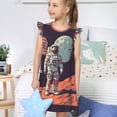 thumbnail image 4 of Balery Astronaut With American Flag Camisón de princesa para niñas, pijama de algodón con mangas abullonadas, suave y bonito.-Small, 4 of 6