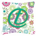 thumbnail image 4 of Carolines Treasures CJ2011-YPW1818 Letter Y Flowers Pink Teal Green Initial Canvas Fabric Decorative Pillow  18H x18W, 4 of 7