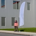 thumbnail image 2 of Vispronet - White Solid Feather Flag Kit - 13.5ft Knitted Polyester Swooper Flag with Pole Set, Cross Flag Base and Weight Bag - Dyed in The USA, 2 of 7