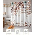 thumbnail image 6 of Fall Shower Curtain Autumn Eucalyptus Leaf Shower Curtains for Bathroom Watercolor Leaves Bath Curtains Sets with Hooks for Autumn Thanksgiving Seasonal Decor Polyester Waterproof Extra Long 84" X 72", 6 of 6