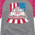 thumbnail image 3 of Hot Wheels - USA Stripes - Toddler And Youth Girls Raglan Graphic T-Shirt, 3 of 5