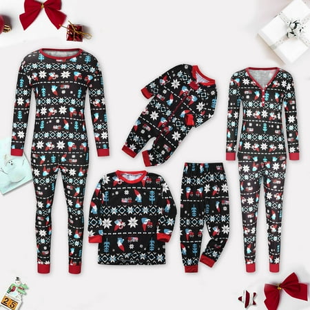 

YYDGH Christmas Pajamas for Family Christmas Pjs Matching Sets Snowflake Printed Tops Pants Set Family Christmas Pajamas