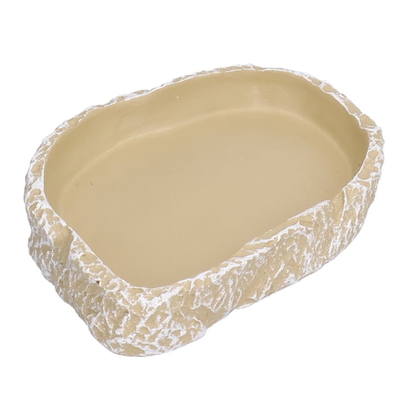 Zerone Reptile Food Plate,Reptile Feeding Tray,Reptile Food Water Bowl Resin Pets Feeding Plate Dish For Aquarium Tortoises Turtles Lizards Yellow