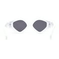thumbnail image 4 of Womens Beveled Concave Octagonal Thick Plastic Mod Sunglasses White Black, 4 of 4